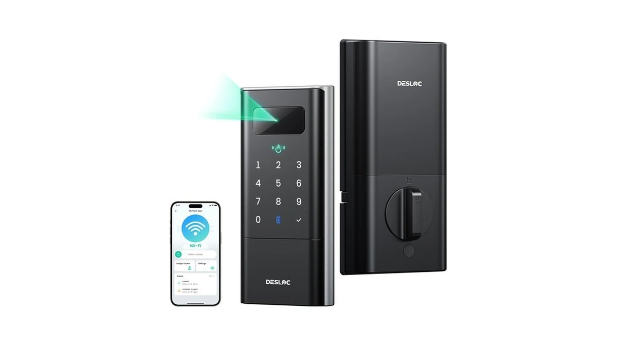 Desloc Palm Vein Smart Lock, K140plus Rechargeable Wifi Keypad Deadbolt