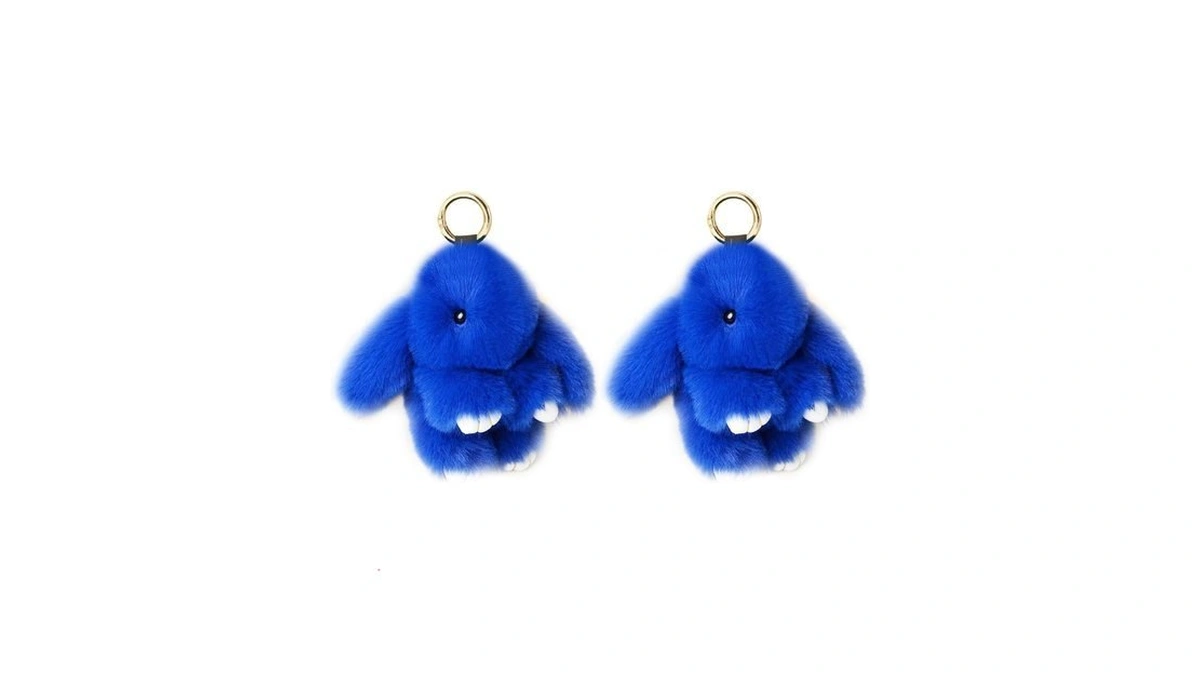 Mbzrqkzs 2 Pieces Fluffy Faux Rabbit Fur Pompoms Keyring Car