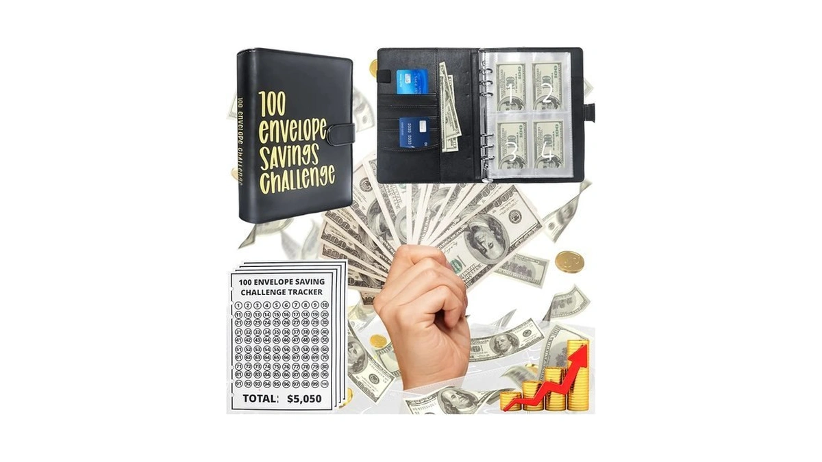 100 Envelopes Money Saving Challenge Binder, Budget Planner With Trackers
