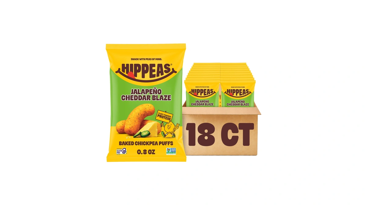 Hippeas Chickpea Puffs, Jalapeño Cheddar Blaze, 18 X 0.8 Z,