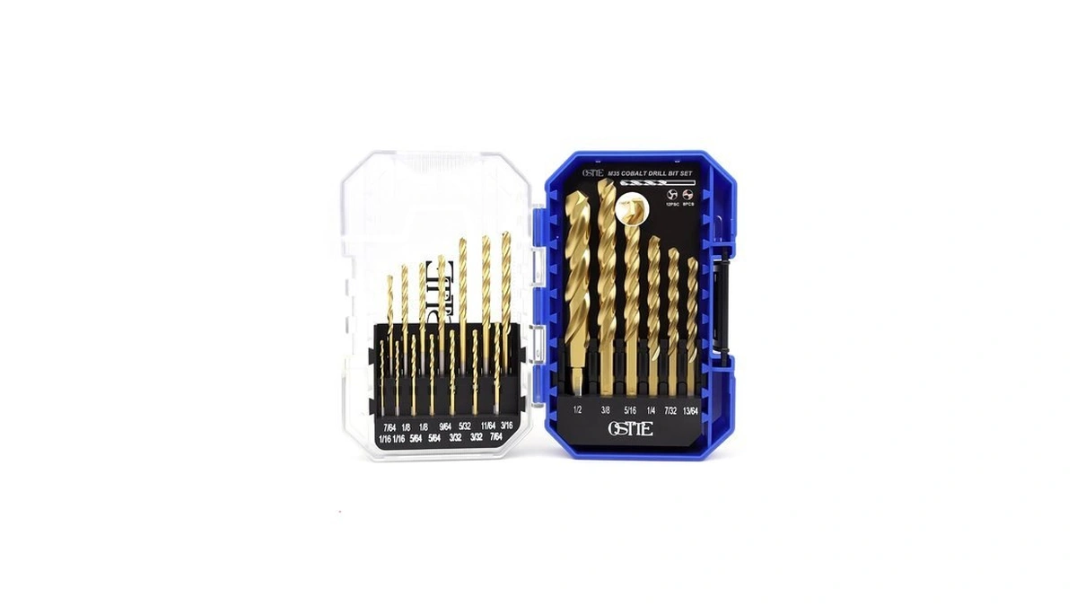20pcs M35 Cobalt Drill Bit Set 1/16"-1/2", Three-flute Design,titanium Coat