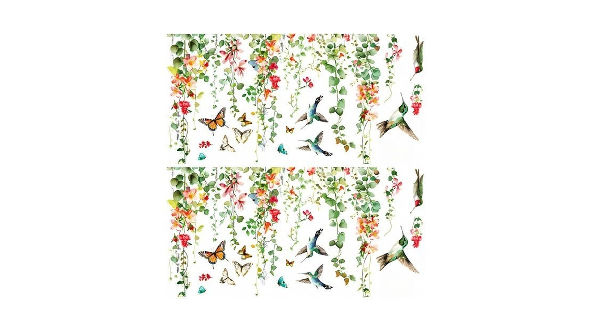 Zjo 2 Sheets Summer Flower Window Clings For Glass Windows,