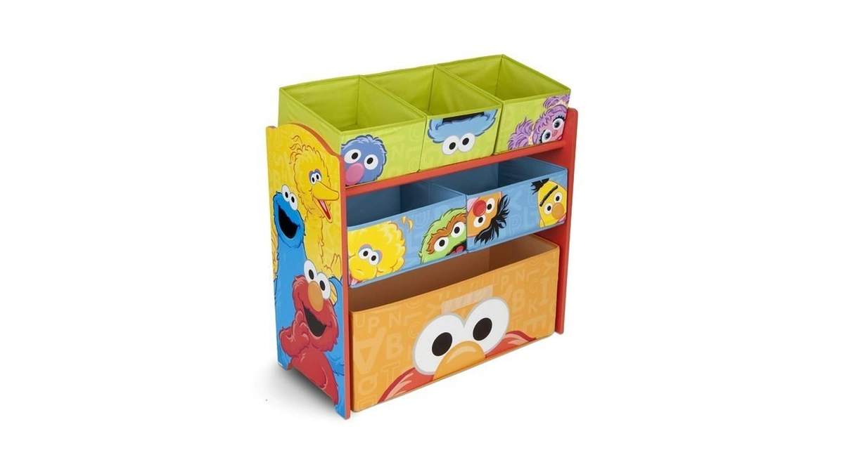 Sesame Street 6 Bin Design And Store Toy Organizer By