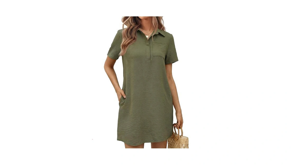 Chicyoo Casual Leisure T Shirt Dresses For Women V Neck
