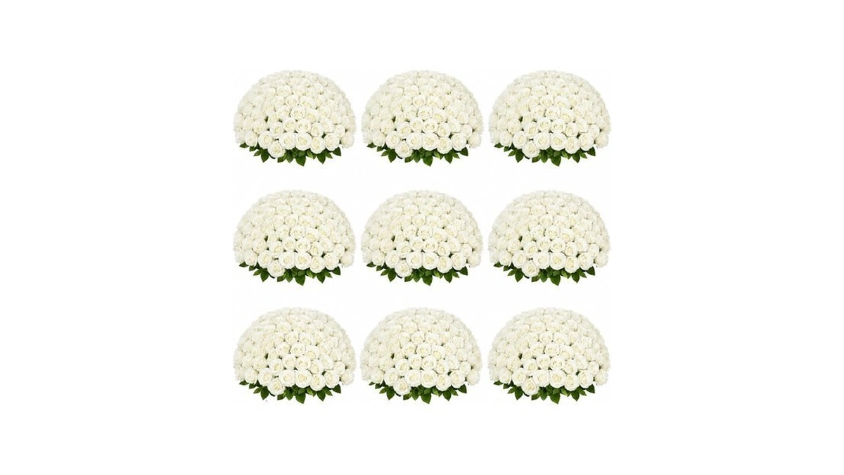 Letuoclips 102 Pcs White Roses Artificial Flowers