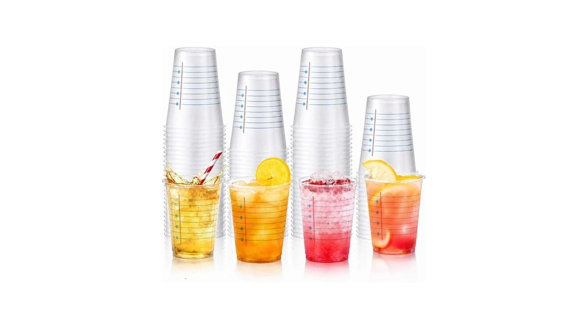 Suclain 100 Pcs Back To School Plastic Cups 12oz Composition