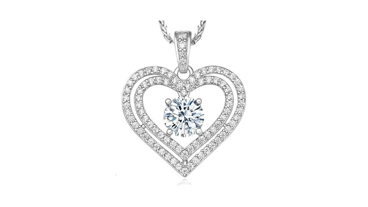 Heart Moissanite Gold Necklace For Women,gra Certified D Vvs1 925
