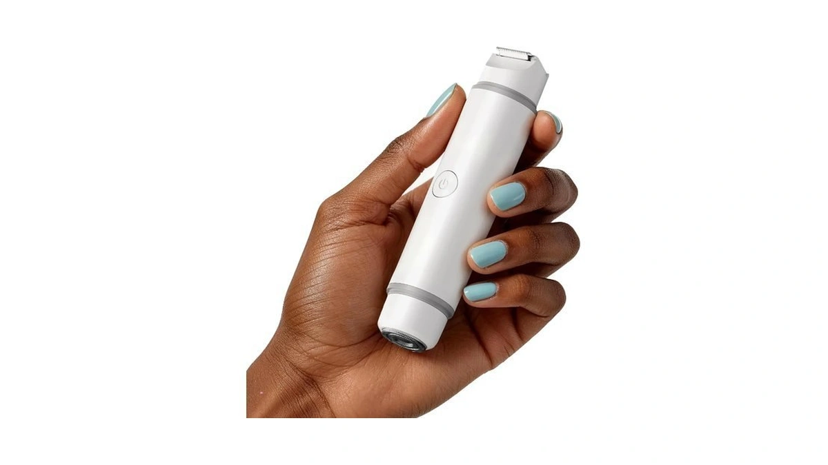 Bikini Trimmer For Women Dual Head Waterproof Rechargeable (pearl White)