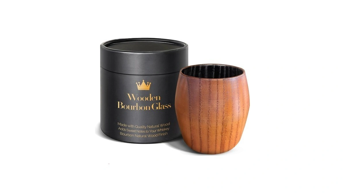 The Original Charred Wooden Bourbon Drinking Glass, Bourbon Gifts For