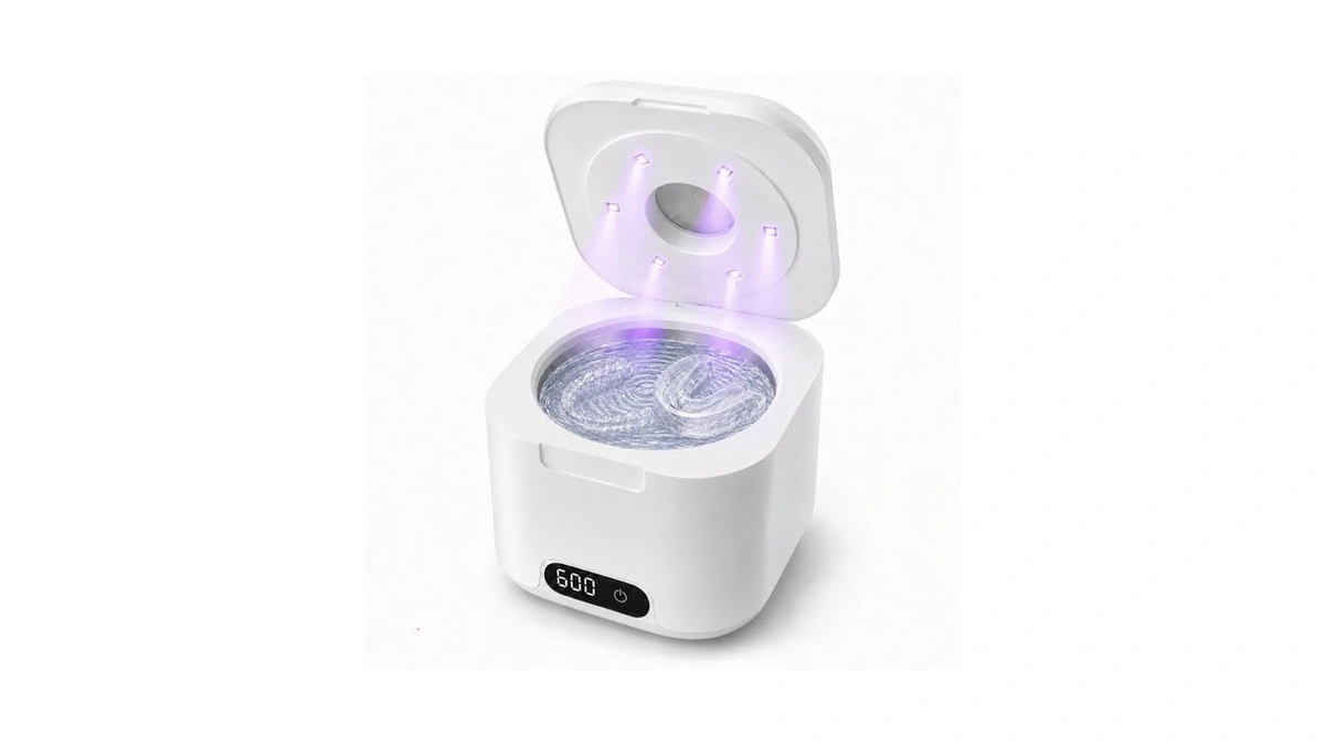 Ultrasonic Retainer Cleaner Machine With Uv Light, 49khz Dental Pod