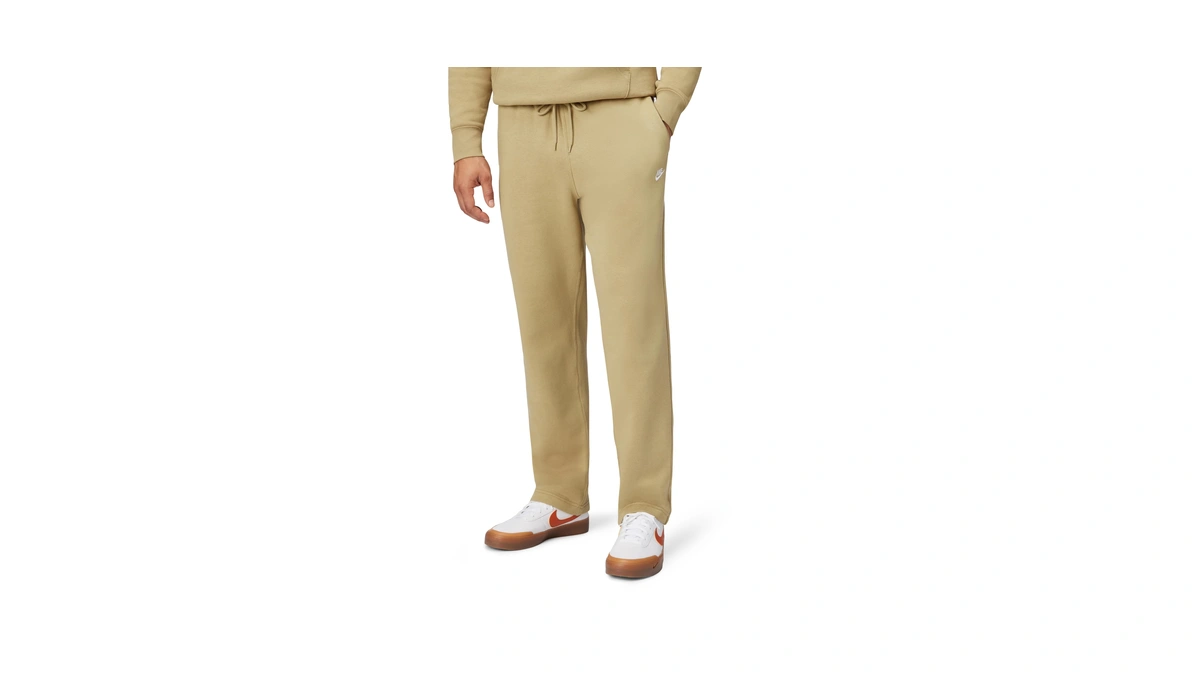 Nike Men's Club Open Hem Brushed Fleece Pants, Parachute Beige/parachute