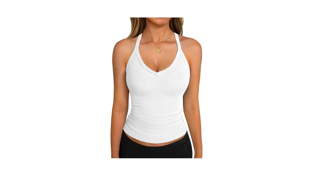 Gkbk Racerback Tank Top For Women Spaghetti Strap V-neck Layering