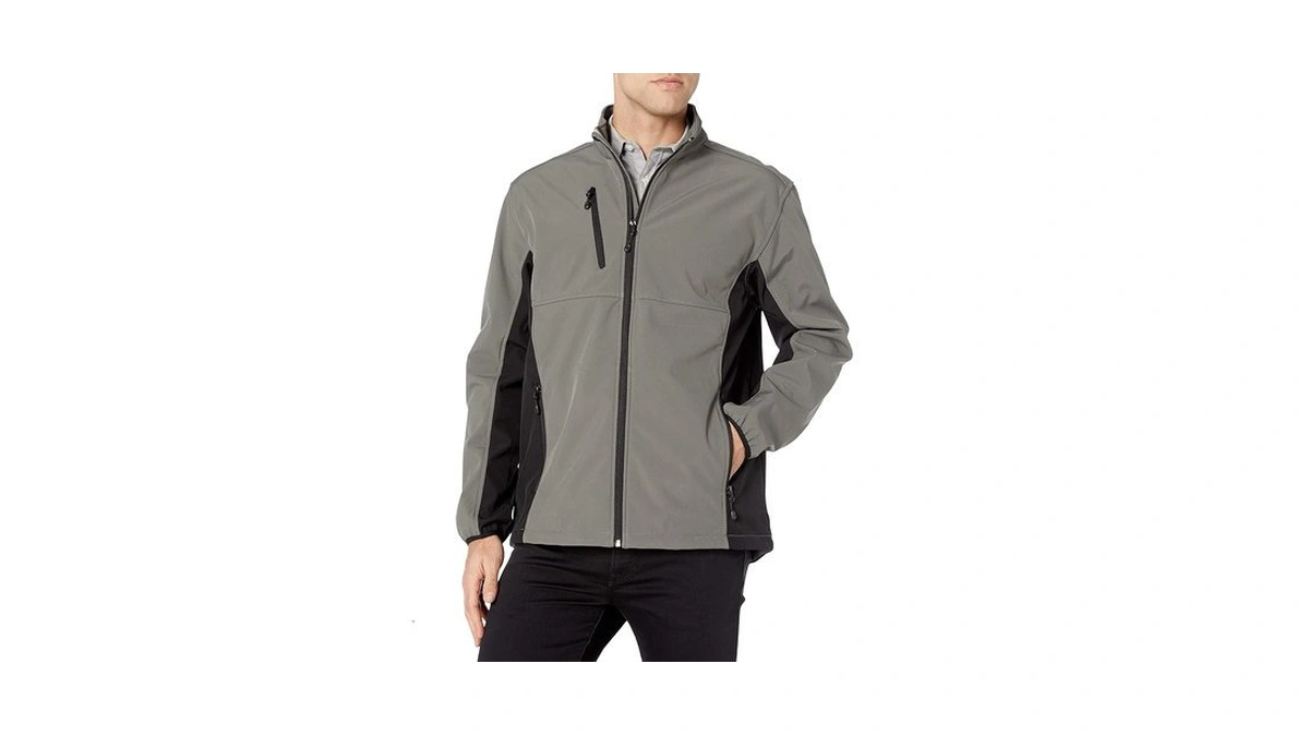 Clique Men's Narvik Colorblock Softshell Jacket, Pistol/black, Small