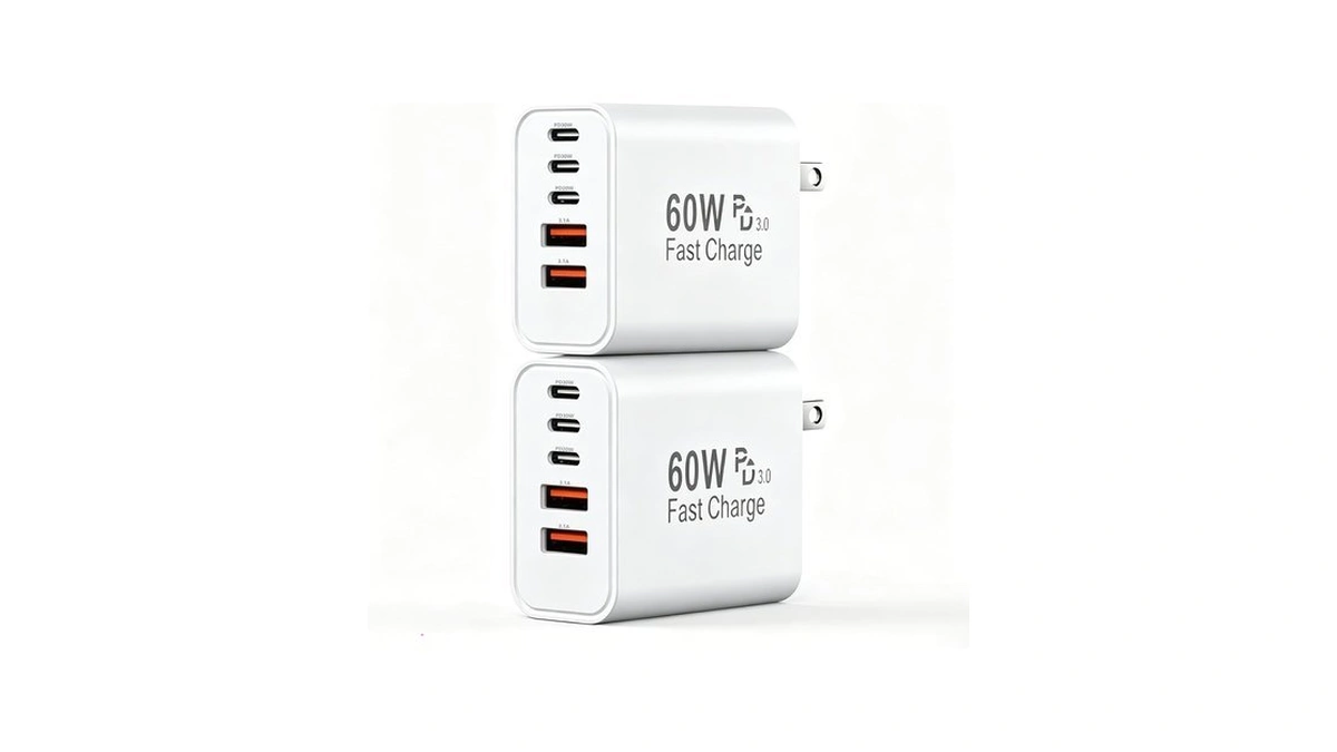 Usb C Fast Charger Block, 5-port 60w Usb-c Wall Charger
