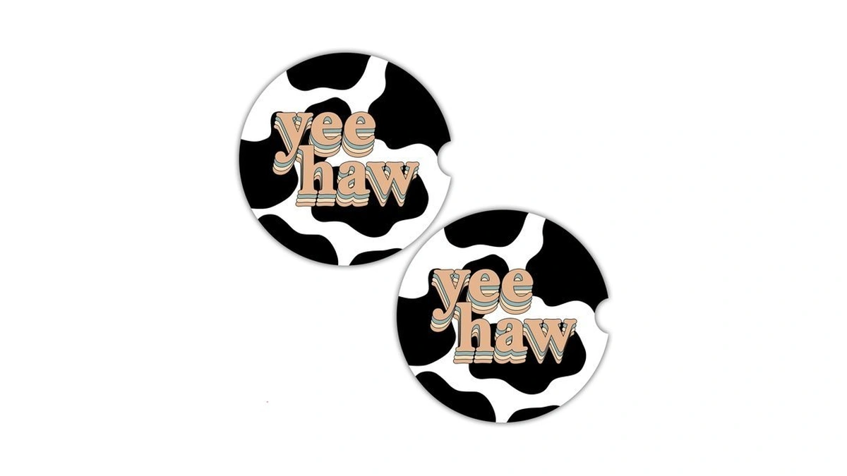Cow Car Coasters For Cup Holders - 2 Pack Cute