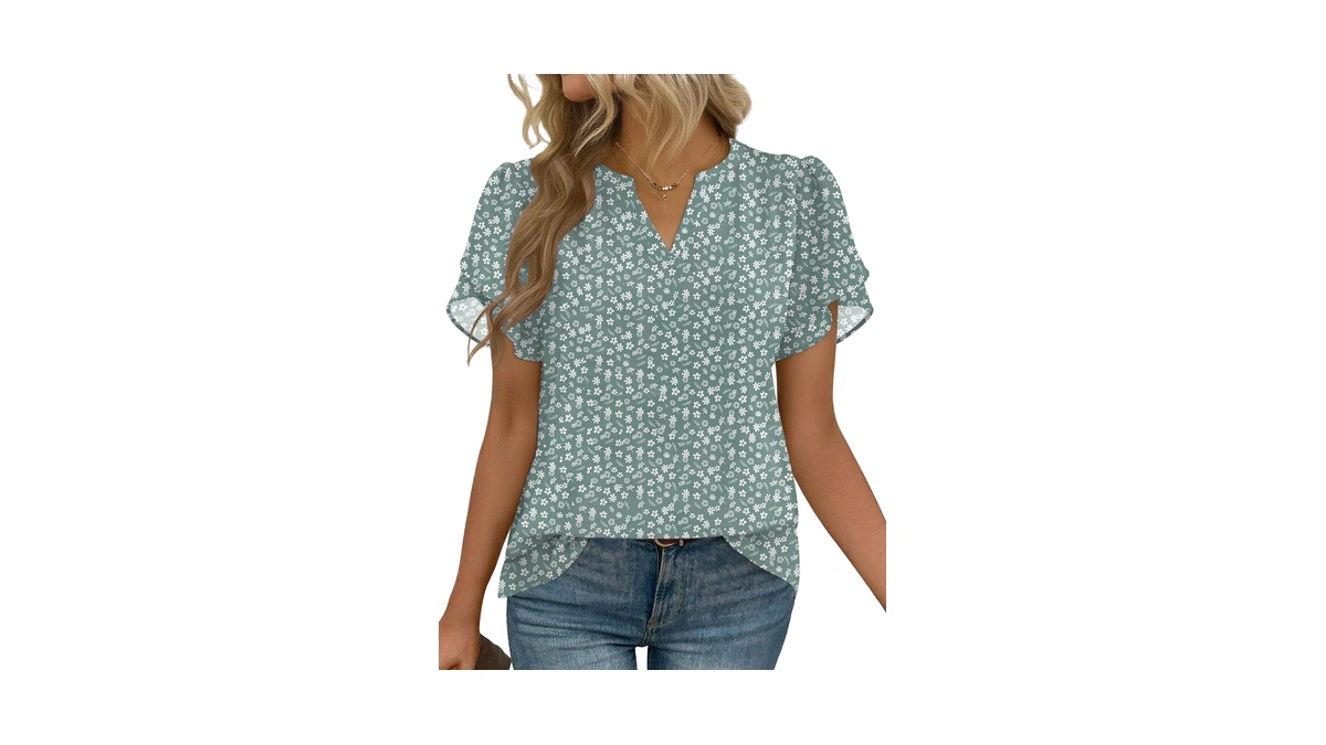 Zeagoo Womens Short Sleeve Blouses Dressy Casual Shirts Summer Dress