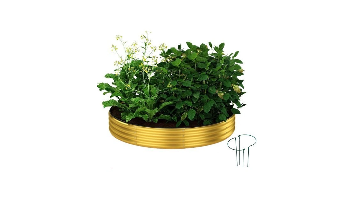 Zfhgarden Galvanized Metal Planter Round Raised Garden Bed Kit For