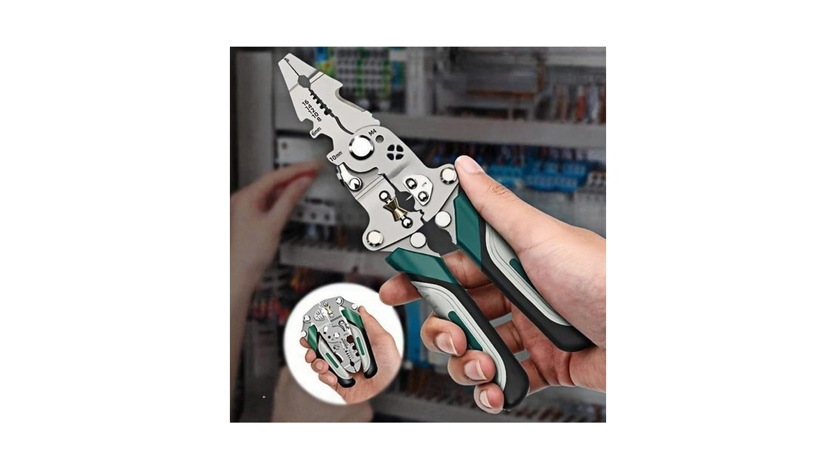 Multi Folding Wire Stripper, Electrical Pliers Wire Cutters Crimping Tool