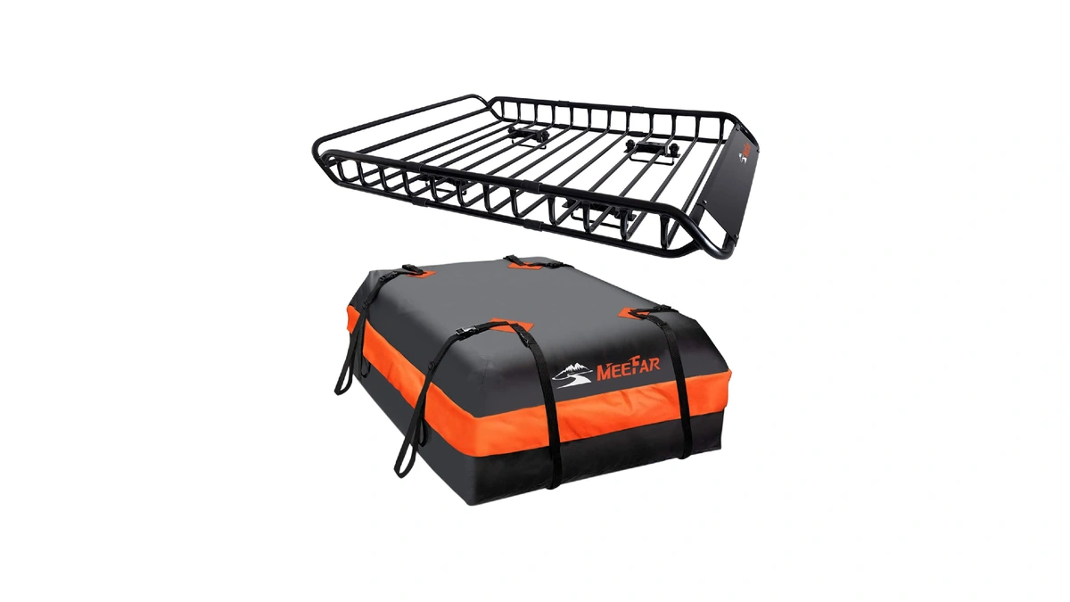 Roof Rack Rooftop Cargo Carrier Basket 51"*36"*5"+waterproof Bag 15 Cu.ft.