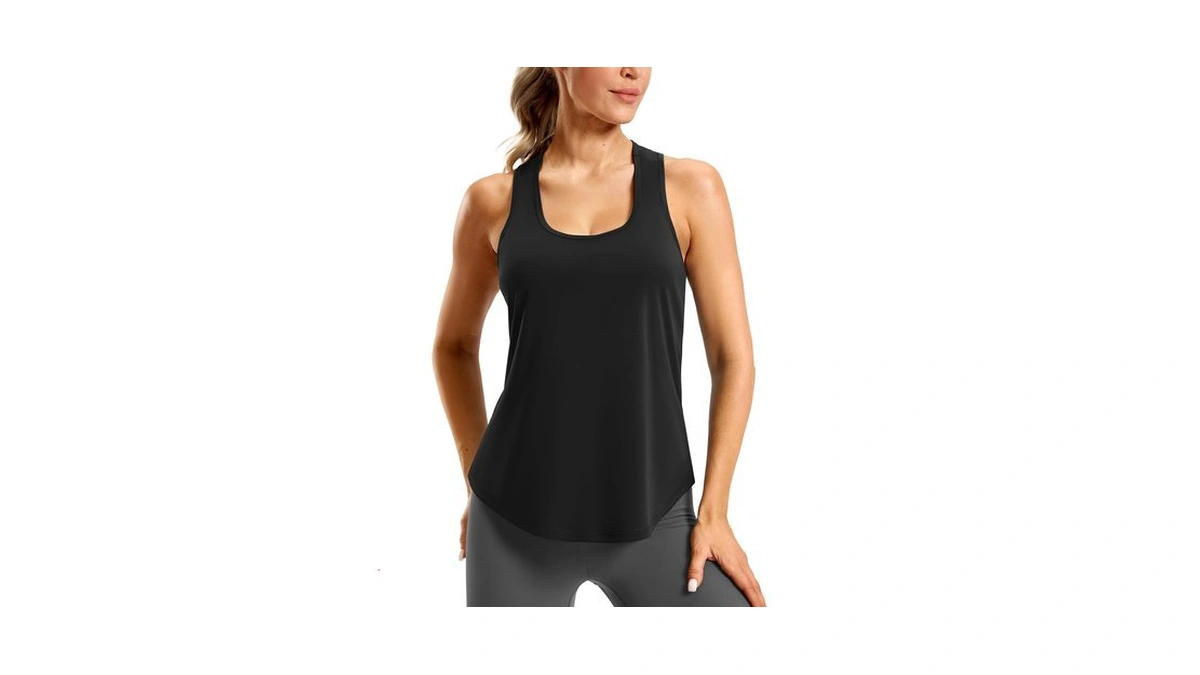 Santiny Women's Racerback Workout Tops Scoop Neck Shirt Gym Athletic