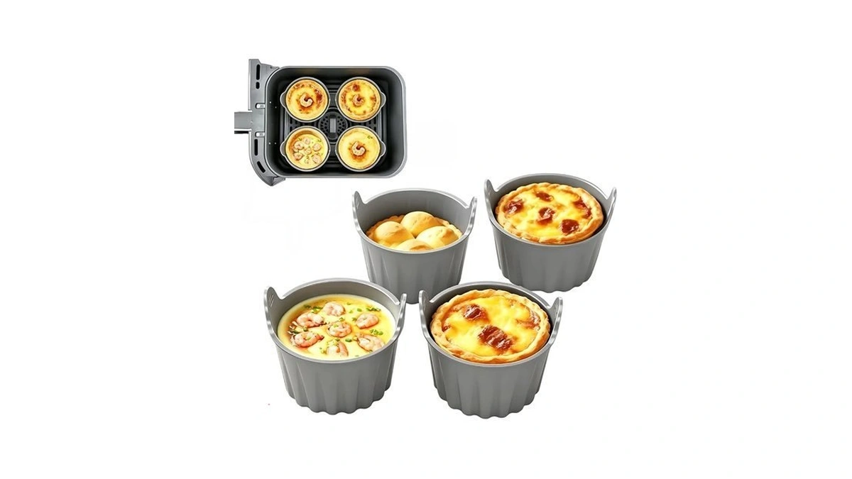 4pcs Air Fryer Baking Ramekins Premium Non-stick Food-grade Silicone Mold