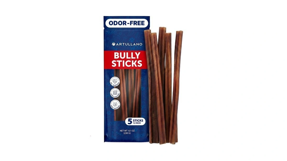 Natural Bully Sticks For Large Dogs - 12 Inch, 5