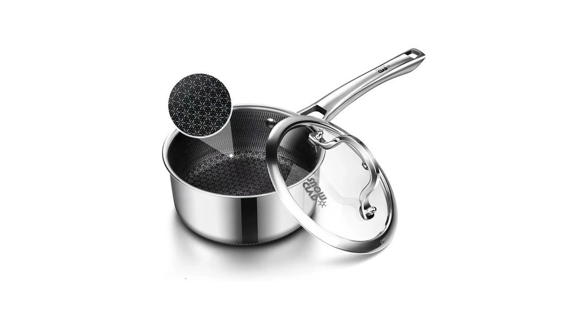 Sauce Pan With Lid,1.5 Quart Hybrid Nonstick Sauce Pan