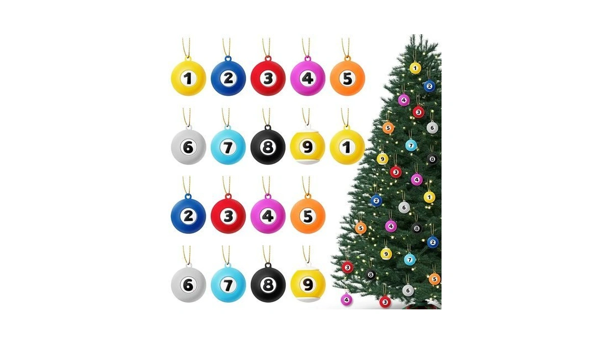 H1vojoxo 36pcs Christmas Sport Billiard Ball Ornaments Set - Decorative