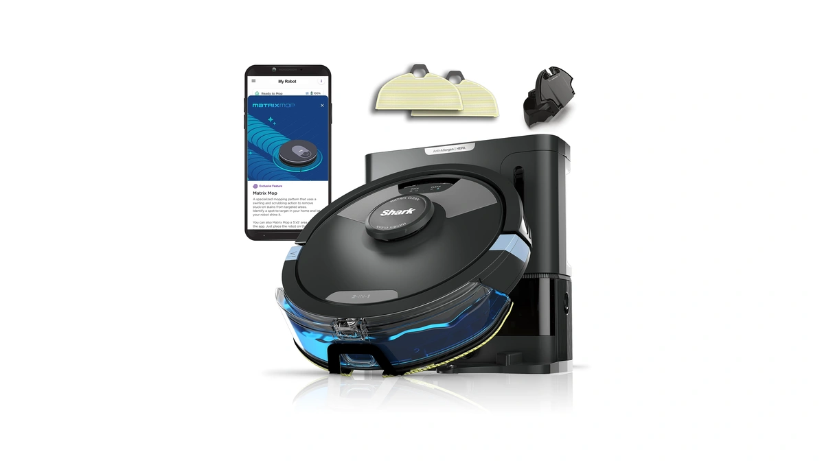 Shark Matrix Plus 2-in-1 Robot Vacuum & Mop, Black/silver,rv2610wa