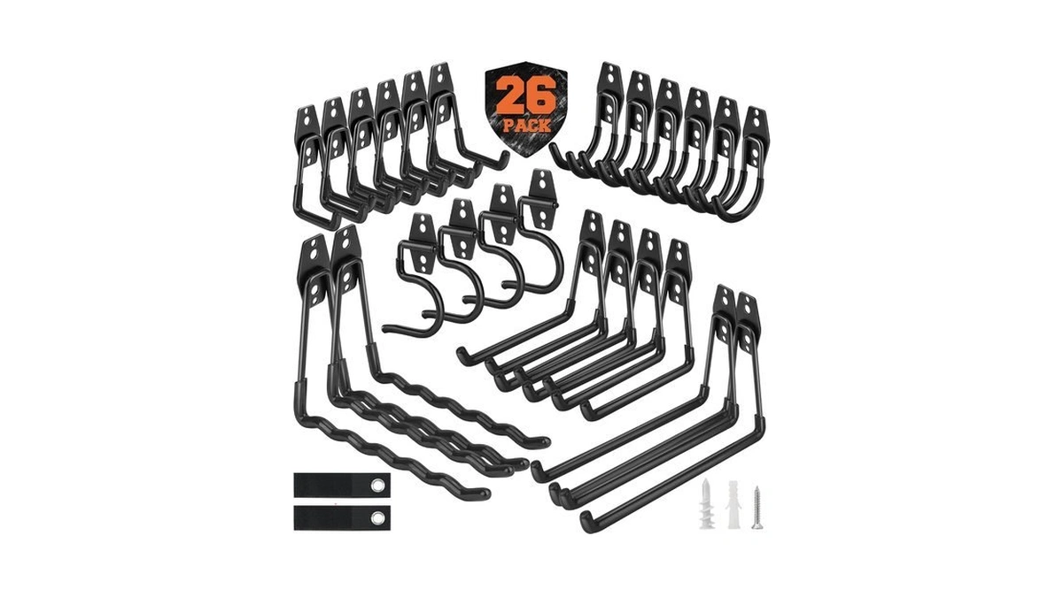 Nacial 26 Pack Heavy Duty Garage Hooks,steel Wall Mount Storage