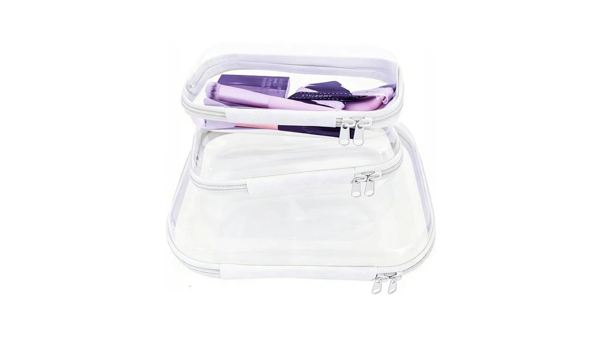 Yoqivexu 3 Pcs Clear Hard Zipper Case, Hard Shell Plastic