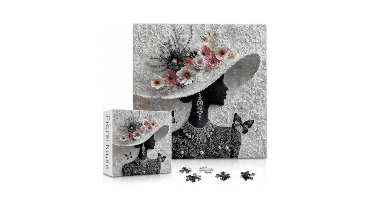 Impossible Puzzles For Adults 1000 Pieces,pickforu Floral Muse Puzzle Elegant