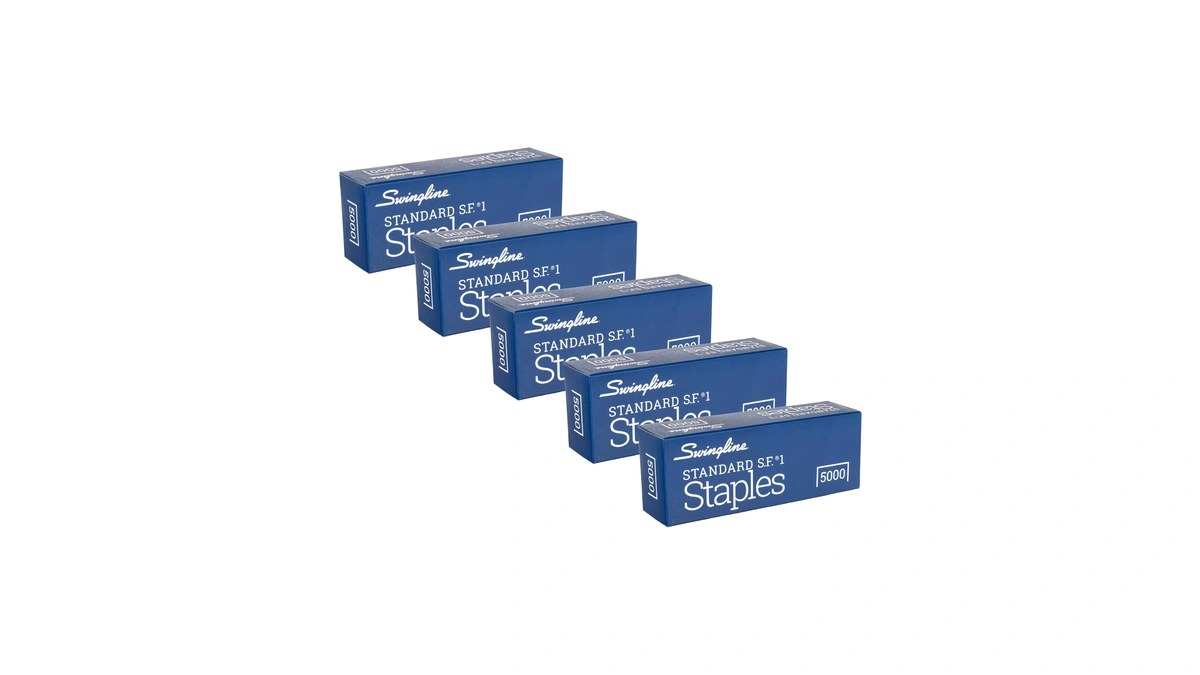 Swingline Staples, 5 Pack, Standard Staples For Desktop Staplers, 1/4"