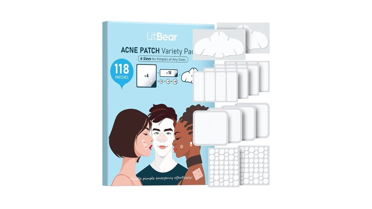 Litbear Large Pimple Patches For Face & Body, 6 Sizes
