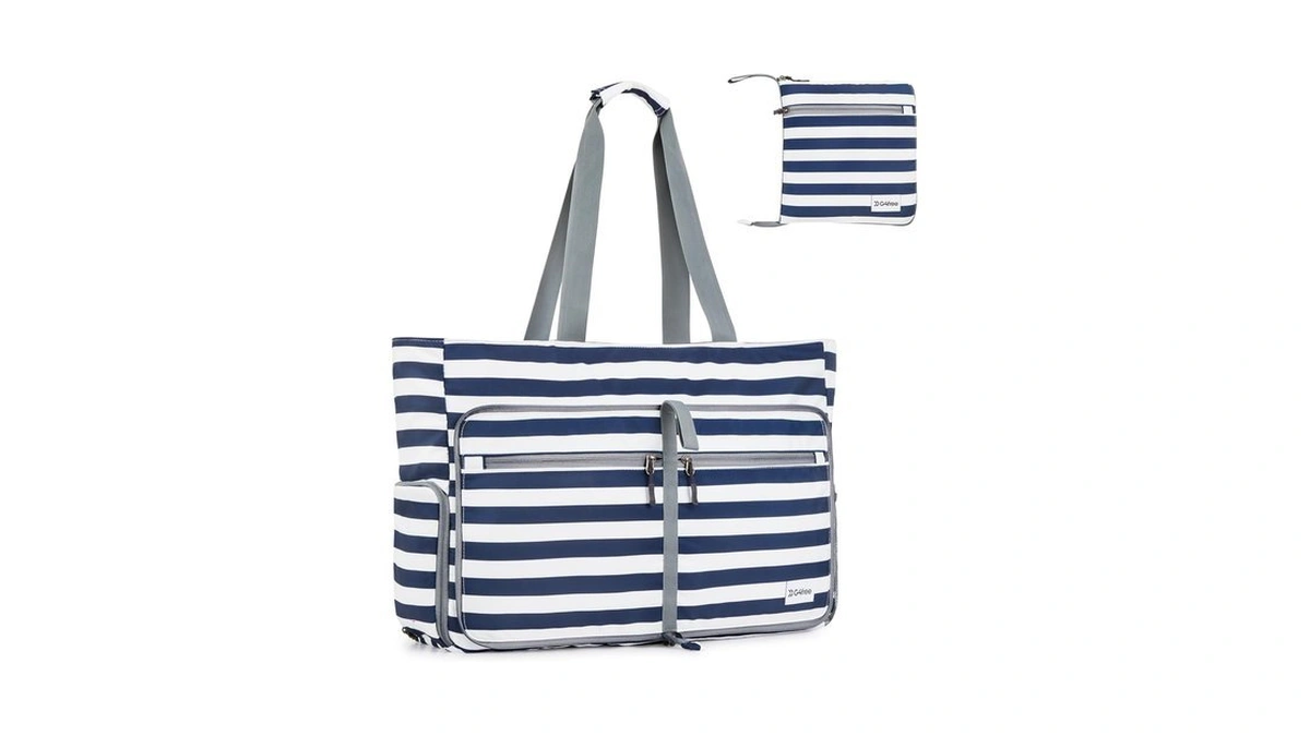 Gfree Large Beach Bag Foldable Tote With Zipp...