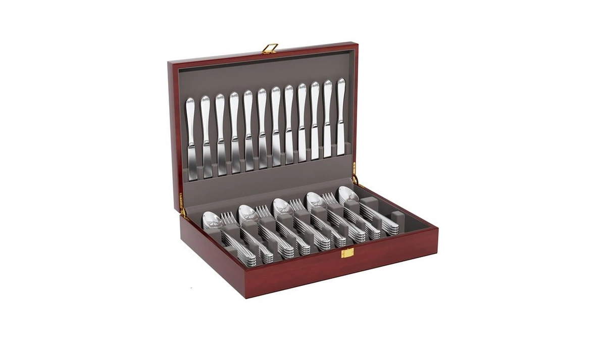Mahogany Wood Silverware Storage Box,silverware Case Flatware Chest With Felt