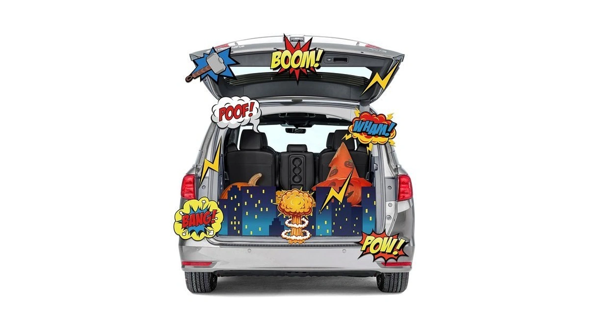 Yopyame 15pcs Halloween Trunk Or Treat Superhero Car Decoration Kit