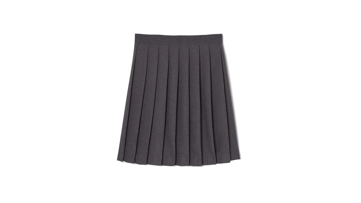 French Toast Girls' Adjustable Waist Mid Length Pleated Skirt, Heather