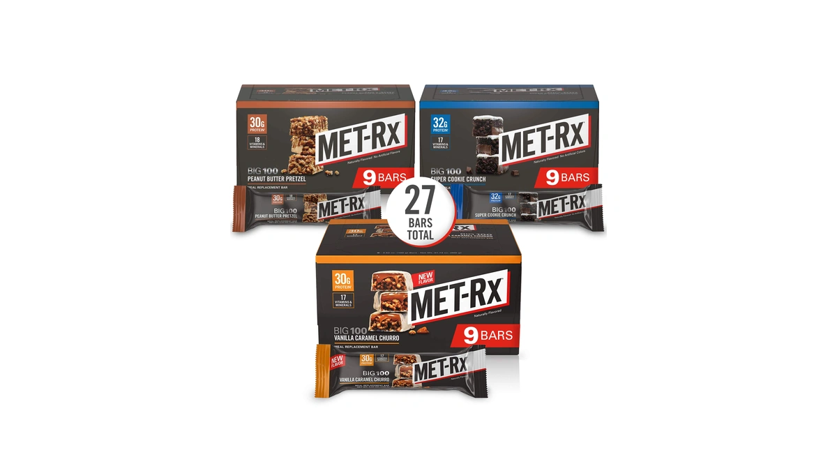Met-rx Big 100 Colossal Protein Bars, Healthy Meal Replacement Snack,
