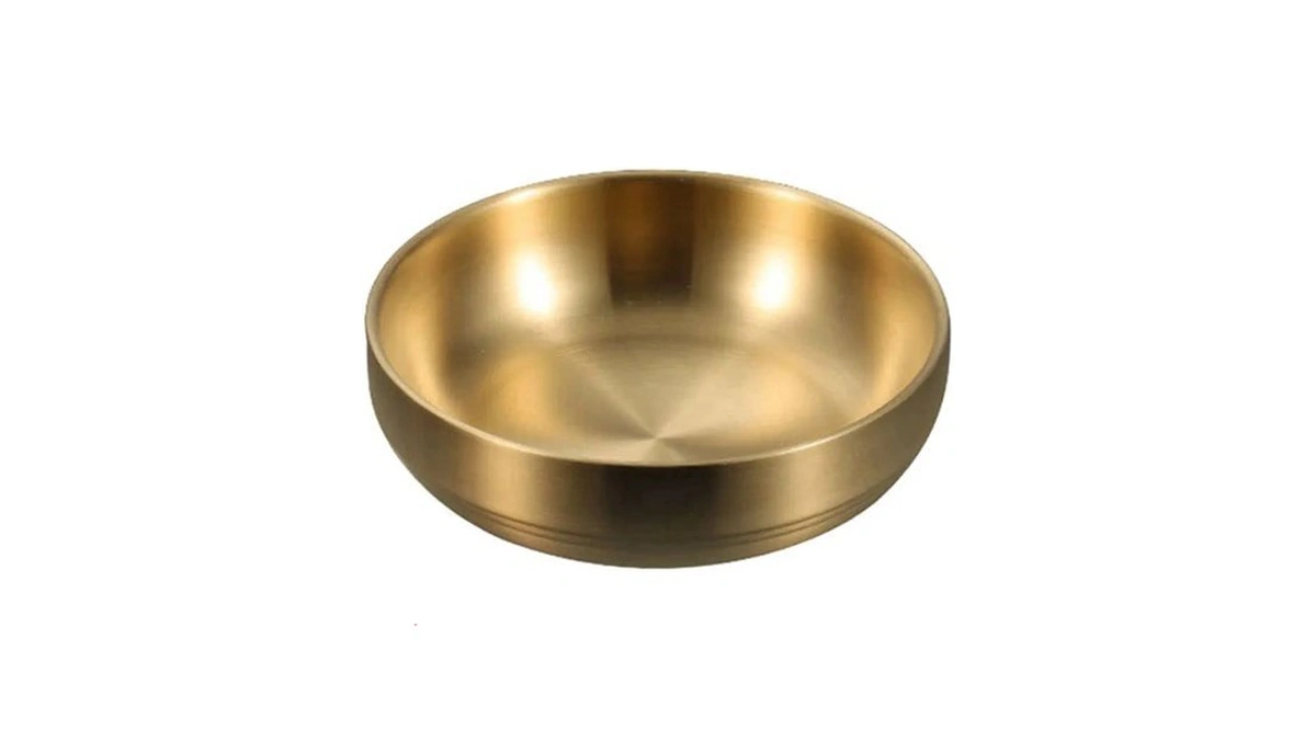 Soup Bowls Korean Thick Flatware Rice Double Layer Metal Kitchen