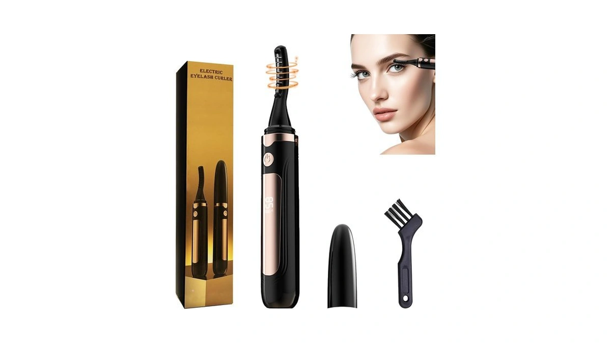 2026 Heated Eyelash Curler With Led Display, 3 Temperature Settings-black