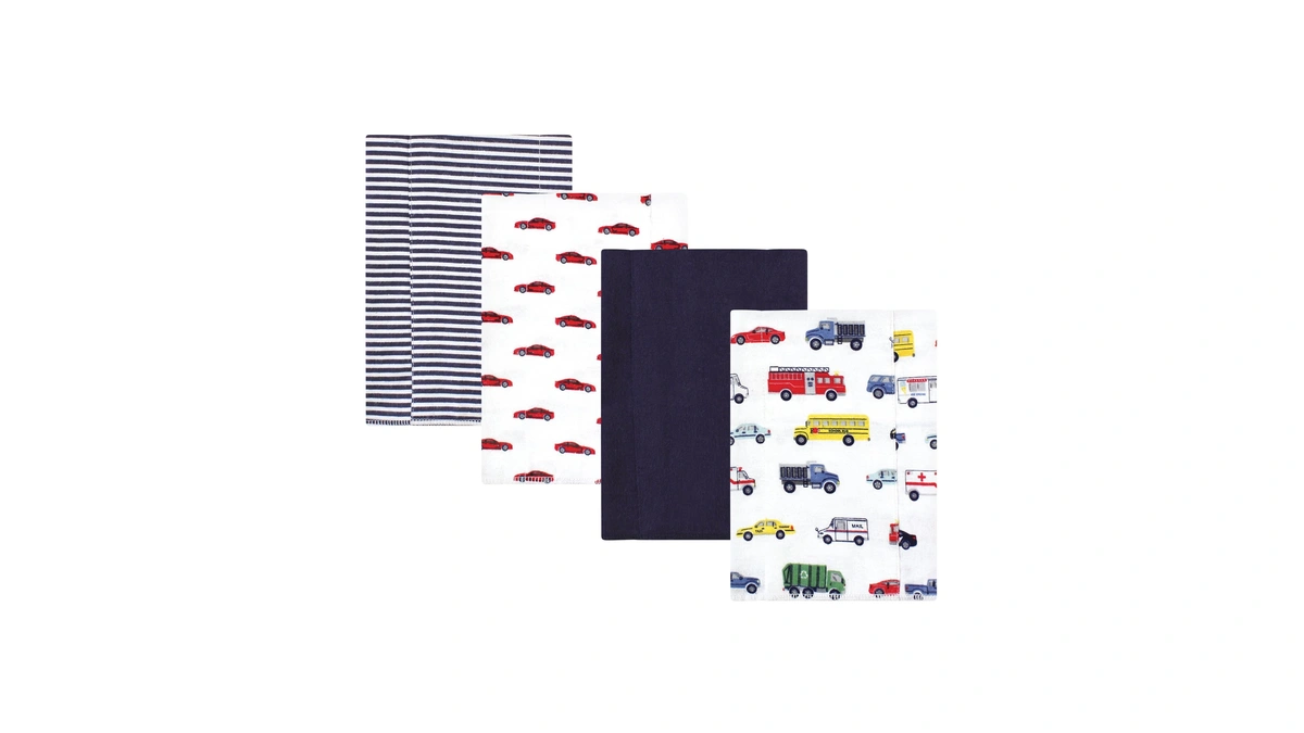 Hudson Baby Unisex Baby Cotton Poly Flannel Burp Cloths, Going