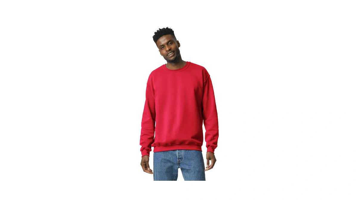 Gildan Adult Fleece Crewneck Sweatshirt, Style G18000, Multipack, Red (1-pack),