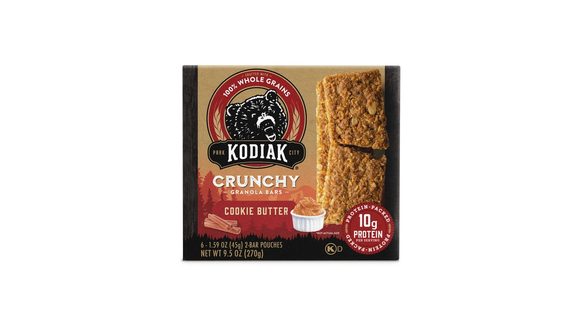 Kodiak Cakes Crunchy Granola Snack Bars, Cookie Butter, High Protein,