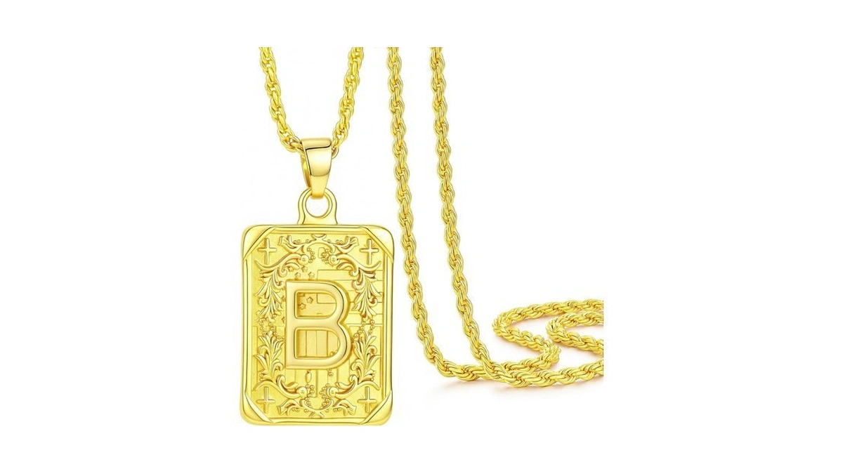 Zomcrkyn Initial Letter Necklace Pendant Necklace For Men Women