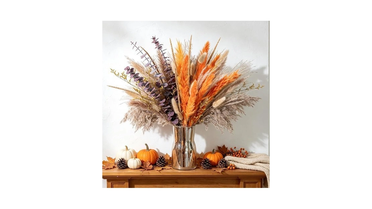 Boho Decor Pampas Grass And Eucalyptus Bouquet