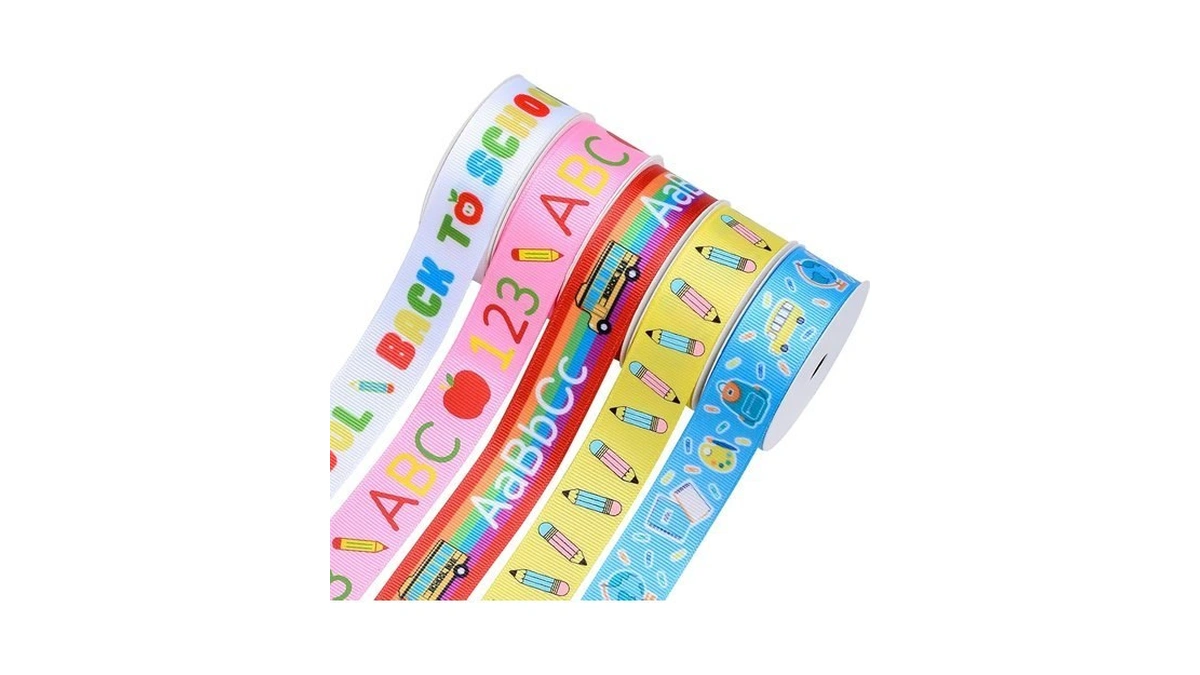 Ribest School Grosgrain Ribbon Set, 7/8 In 5 Rolls 25