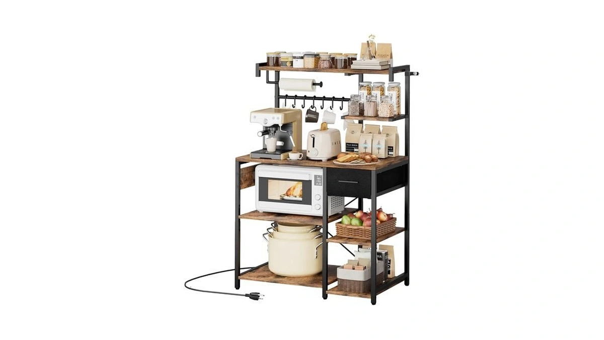 Vevor Kitchen Bakers Rack With Power Outlets, 31.5 X 15.7