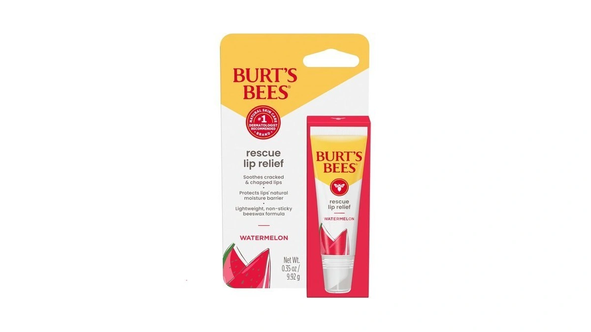 Burt's Bees Rescue Lip Relief, Watermelon, Hydrating Lip Balm For