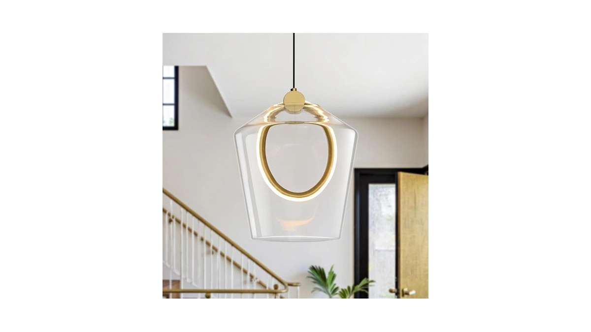 Glass Pendant Lighting For Kitchen Island Gold Led 3000k Dimmable